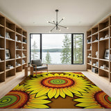 Mandala Sunflower Boho Area Rug