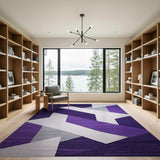 Purple Geometric Interlock Area Rug