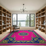 Multi-color and Patterns Pink Mandala Traditional Persian Area Rug