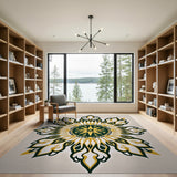Golden Mandala Starburst Area Rug