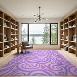 Pink Purple Swirling Abstract Area Rug