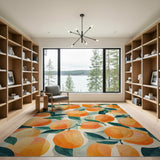 Vibrant Watercolor Orange Fruit Area Rug