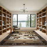 Southwestern Elk Bear Mountain Landscape Rug