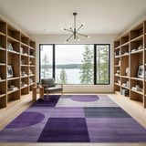 Purple Geometric Modern Purple Gray Geometric Abstract Area Rug