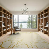 Golden Branch Abstract Area Rug