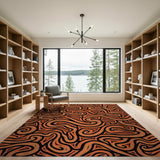 Burnt Orange Heritage Tribal Swirl Area Rug