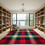 Red Green Buffalo Plaid Area Rug