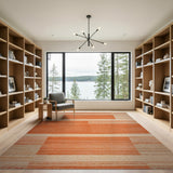 Orange Geometric Block Stripe Area Rug