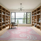Pink Dreamy Pink Cloud Swirl Area Rug