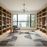 Modern Grey Triangular Geometric Area Rug
