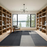 Black and White Abstract Geometric Black White Area Rug