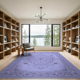 Purple Ornate Floral Mandala Area Rug