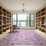 Pink Purple Floral Swirl Area Rug
