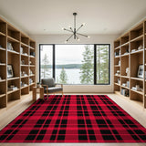 Red Black Red Black Buffalo Plaid Area Rug