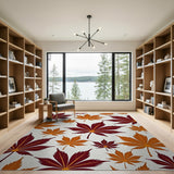 Autumn Japanese Maple Leaves Area Rug