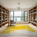 Yellow Sun Wave Geometric Area Rug