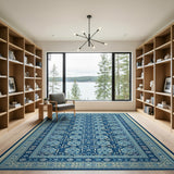 Navy Blue Persian Medallion Area Rug