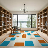 Coastal Surfboard and Sailboat Area Rug
