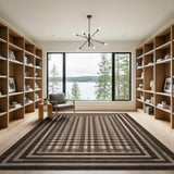 Brown Tan Checkered Plaid Area Rug