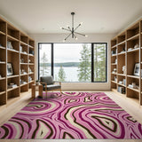 Pink Agate Swirl Abstract Area Rug