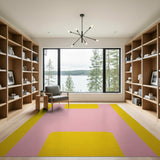 Vibrant Pink Yellow Geometric Multi-color and Patterns Area Rug