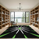 Green Starburst Geometric Area Rug