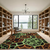 Vibrant Interlocking Cell Geometric Area Rug