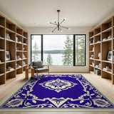 Blue and Teal Navy Blue Persian Star Medallion Area Rug