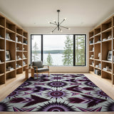 Purple Starburst Feather Area Rug