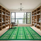 Green Vibrant Green Plaid Geometric Area Rug