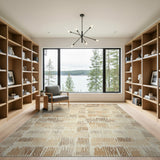 Brown and Tan Brown Tan Abstract Geometric Area Rug