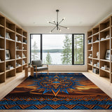 Southwestern Sun Mandala Desert Area Rug