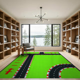 Green Race Track Kids Play Rug