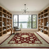 Elegant Red Persian Floral Medallion Rug
