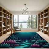 Teal Underwater Garden Area Rug