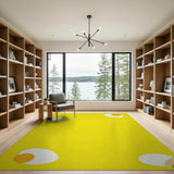 Playful Fried Eggs Yellow Area Rug