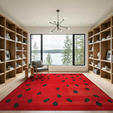 Watermelon Seed Scatter Red Area Rug