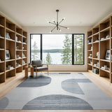 Modern Grey Abstract Geometric Grey Area Rug