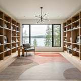 Coral Peach Overlapping Semi-Circles Modern Rug
