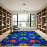 Rainbow Tent Kids Cartoon Area Rug