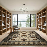 Southwestern Bear Elk Wildlife Area Rug