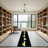 Yellow Lane Highway Geometric Area Rug