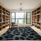 Smoky Grey Leopard Print Area Rug
