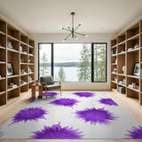 Purple Pom Pom Flower Area Rug