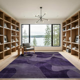 Purple Abstract Wave Abstract Area Rug