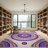 Purple Mandala Boho Chic Area Rug