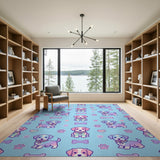 Rainbow Puppy Kids Washable Area Rug