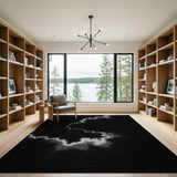 Lightning Bolt Abstract Area Rug - Black White
