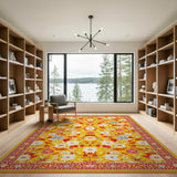 Multi-color and Patterns Vibrant Yellow Daisy Floral Area Rug