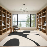 Abstract Area Black and White Black White Abstract Area Rug